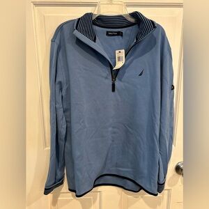 Men’s Nautical blue quarter zip sweatshirt NWT size M
